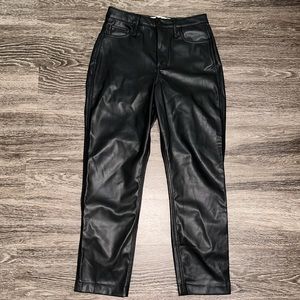 Black leather hollister highrise pants